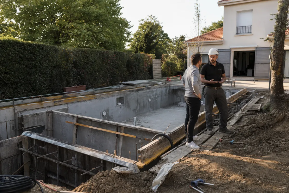 Construction piscine béton